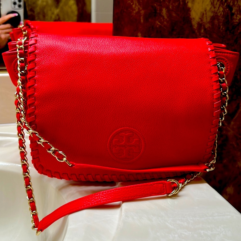 Tory Burch Red Soft Leather Bag worn twice. Comes with dust bag. Beautiful!